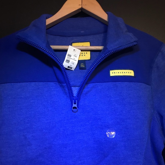 NWT Small Blue Prince & Fox Quarter-Zip Pullover - Picture 4 of 8